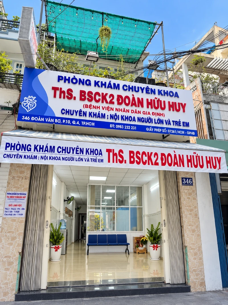 Phòng khám Chuyên khoa ThS.BS.CKII Đoàn Hữu Huy tại 346 Đoàn Văn Bơ, Phường Khánh Hội, TP.HCM